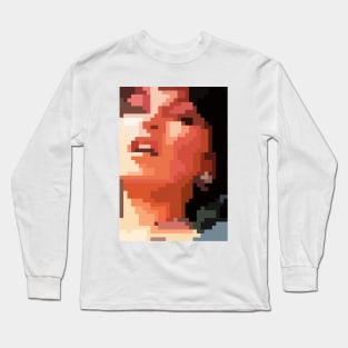 Retro Girl Face (Pixel Art) Long Sleeve T-Shirt